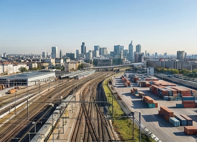 Logistics and city infrastructure representing blended finance opportunities